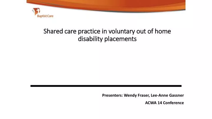 shared care practice in voluntary out of home disability placements