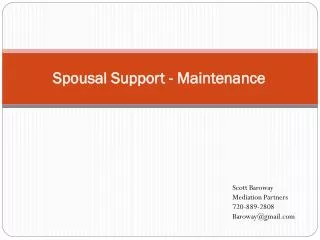 Spousal Support - Maintenance