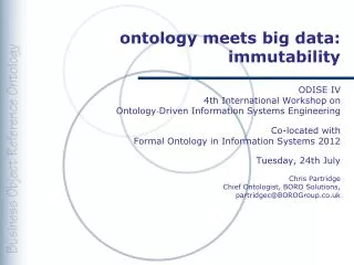 ontology meets big data: immutability