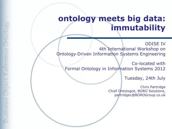 ontology meets big data immutability