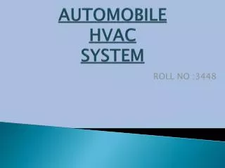 AUTOMOBILE HVAC SYSTEM