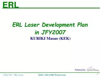 ERL Laser Development Plan in JFY2007 KURIKI Masao (KEK)