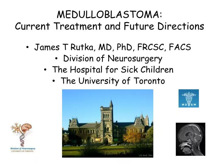 medulloblastoma current treatment and future directions
