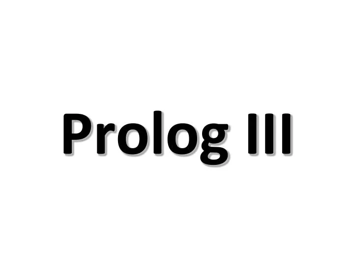 prolog iii