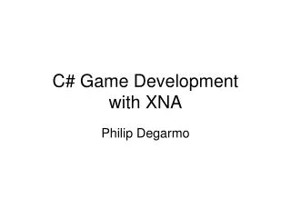 C# Game Development with XNA