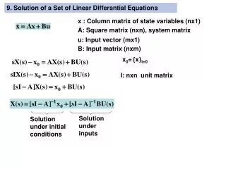 9. Solution of a Set of Linear Differantial Equations