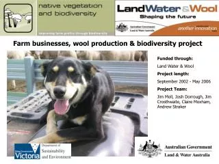 Farm businesses, wool production &amp; biodiversity project
