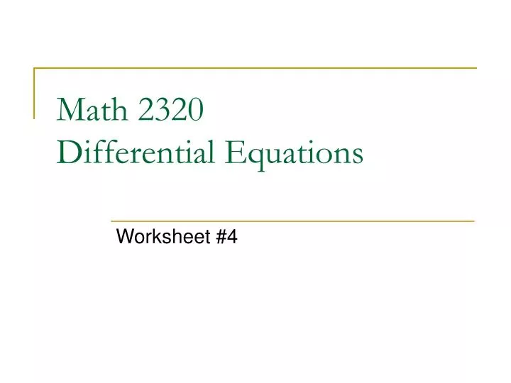 math 2320 differential equations