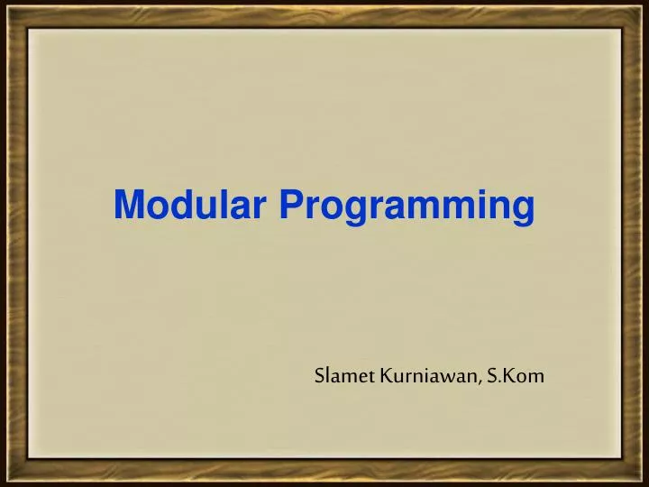 modular programming