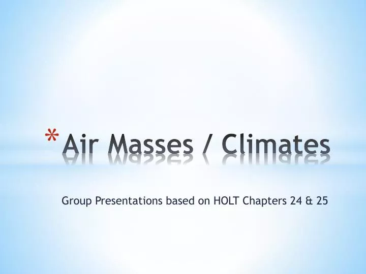 air masses climates