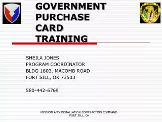 GOVERNMENT PURCHASE CARD TRAINING