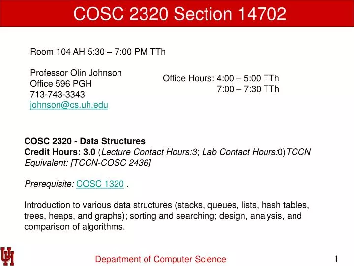 cosc 2320 section 14702
