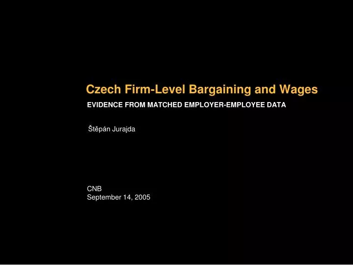 czech firm level bargaining and wages