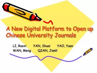 A New Digital Platform to Open up Chinese University Journals