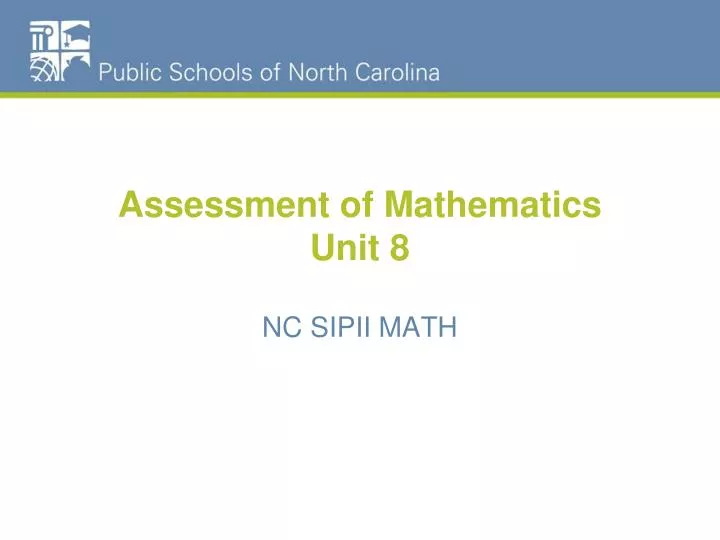 assessment of mathematics unit 8