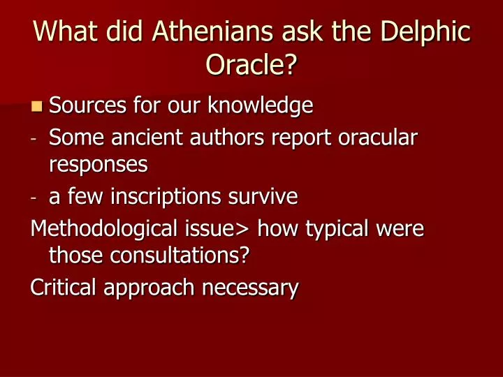 what did athenians ask the delphic oracle