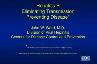 US Disease Burden of Hepatitis B