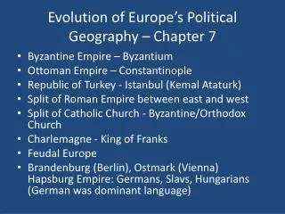 Evolution of Europe’s Political Geography – Chapter 7