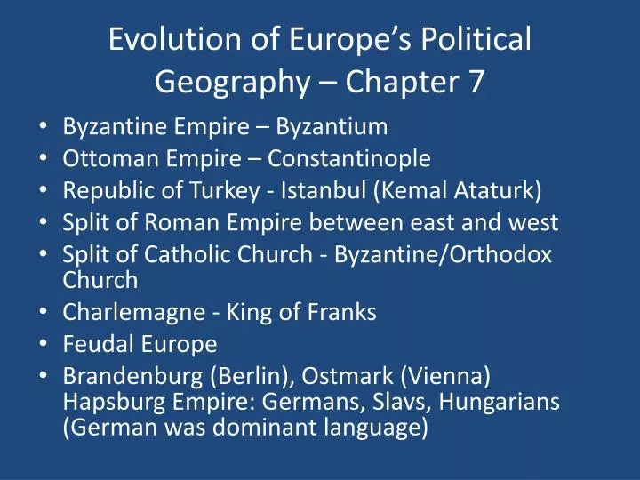 evolution of europe s political geography chapter 7