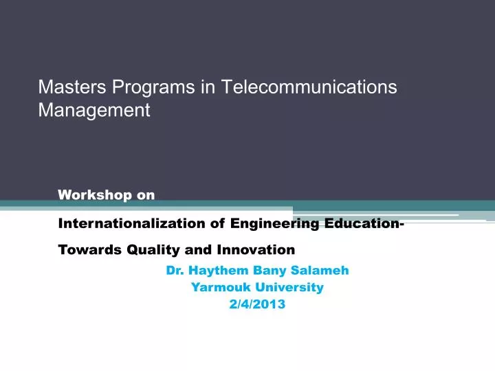 masters programs in telecommunications management