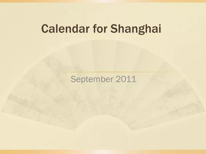 calendar for shanghai