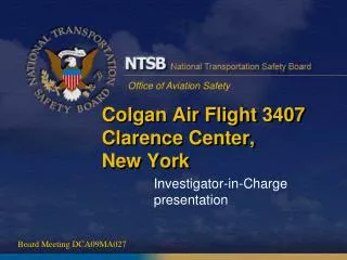 Colgan Air Flight 3407 Clarence Center, New York