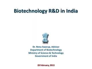 Biotechnology R&amp;D in India
