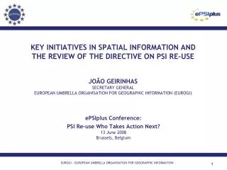 ePSIplus Conference: PSI Re-use Who Takes Action Next? 13 June 2008 Brussels, Belgium