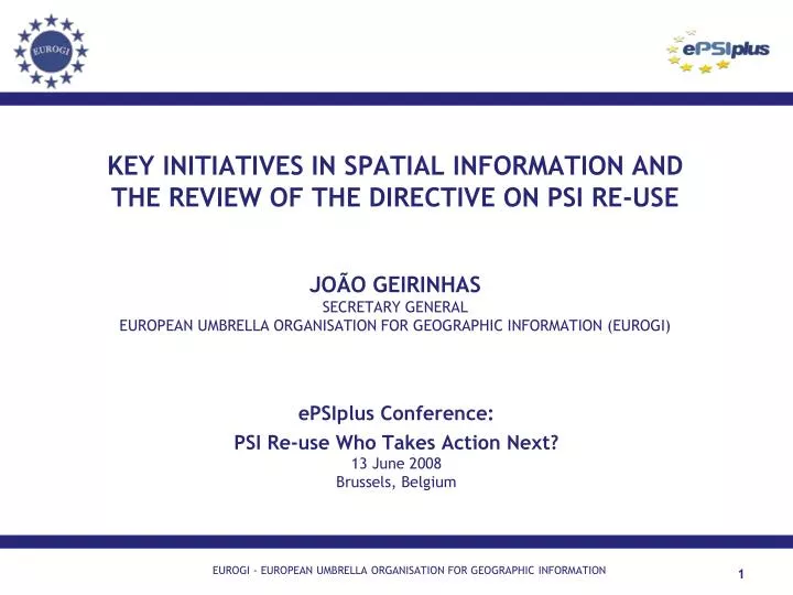epsiplus conference psi re use who takes action next 13 june 2008 brussels belgium