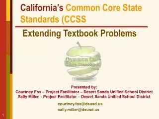California’s Common Core State Standards (CCSS Extending Textbook Problems