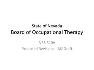 State of Nevada Board of Occupational Therapy