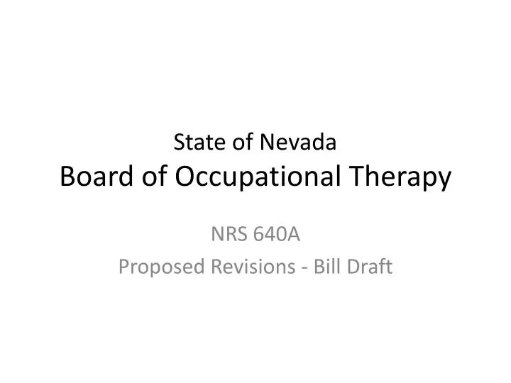 state of nevada board of occupational therapy