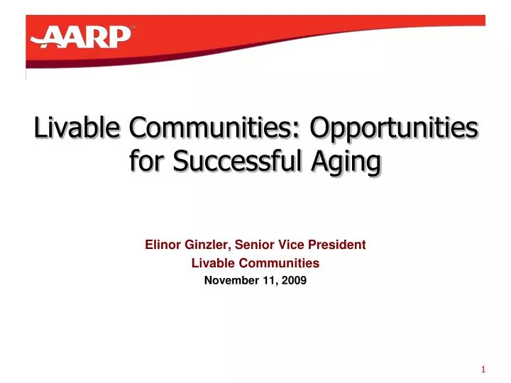 livable communities opportunities for successful aging