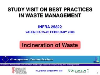 STUDY VISIT ON BEST PRACTICES IN WASTE MANAGEMENT INFRA 25822 VALENCIA 25-28 FEBRUARY 2008