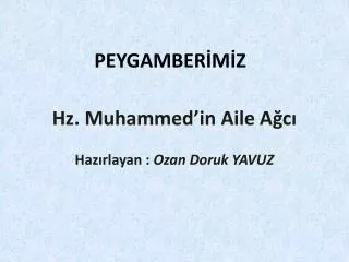 Hz. Muhammed’in Aile Ağcı