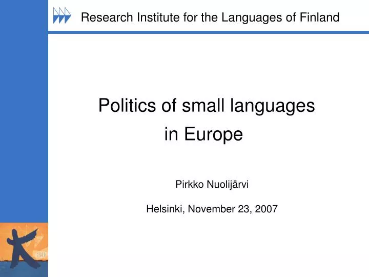 politics of small languages in europe
