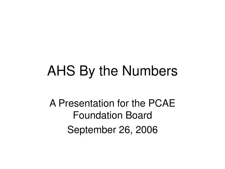 ahs by the numbers