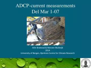 ADCP- current measurements Del Mar 1-07