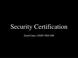 Security Certification