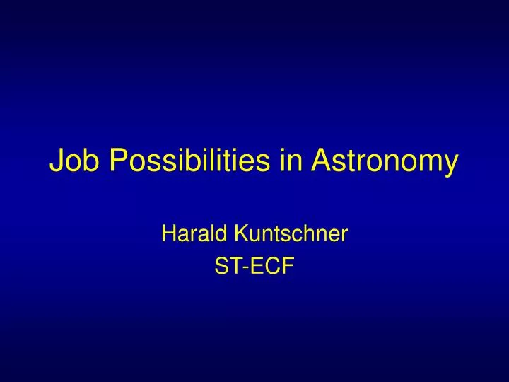 job possibilities in astronomy