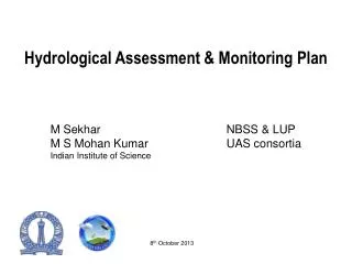 Hydrological Assessment &amp; Monitoring Plan