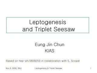 Leptogenesis and Triplet Seesaw