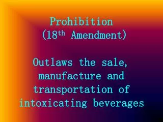 Introduction to Prohibition