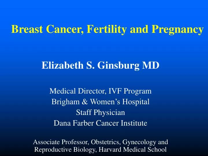 breast cancer fertility and pregnancy