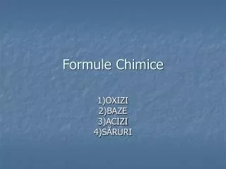 Formule Chimice