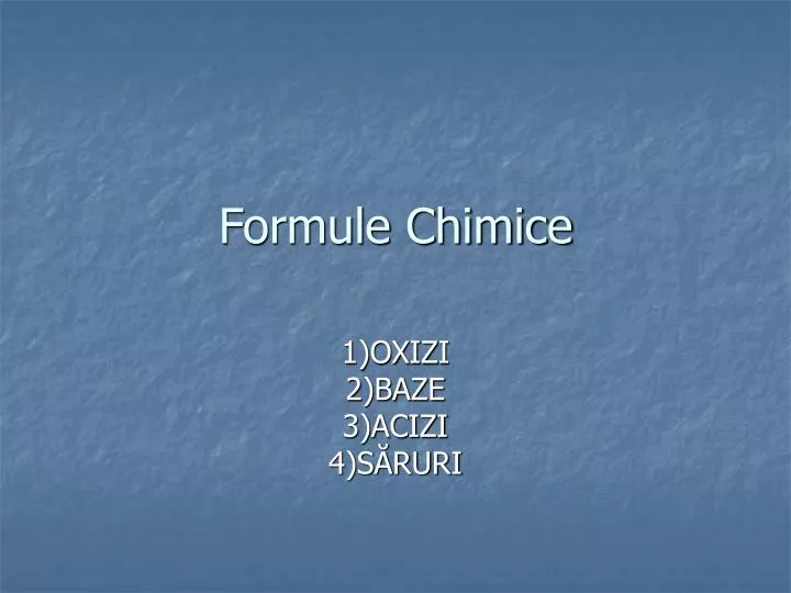 formule chimice