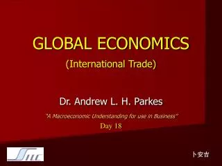 GLOBAL ECONOMICS (International Trade)
