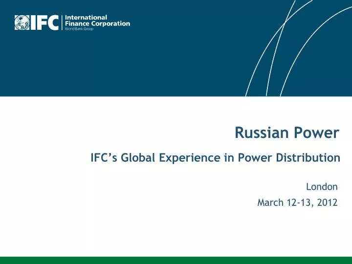 ifc s global experience in power distribution