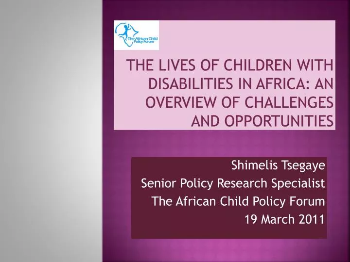 the lives of children with disabilities in africa an overview of challenges and opportunities
