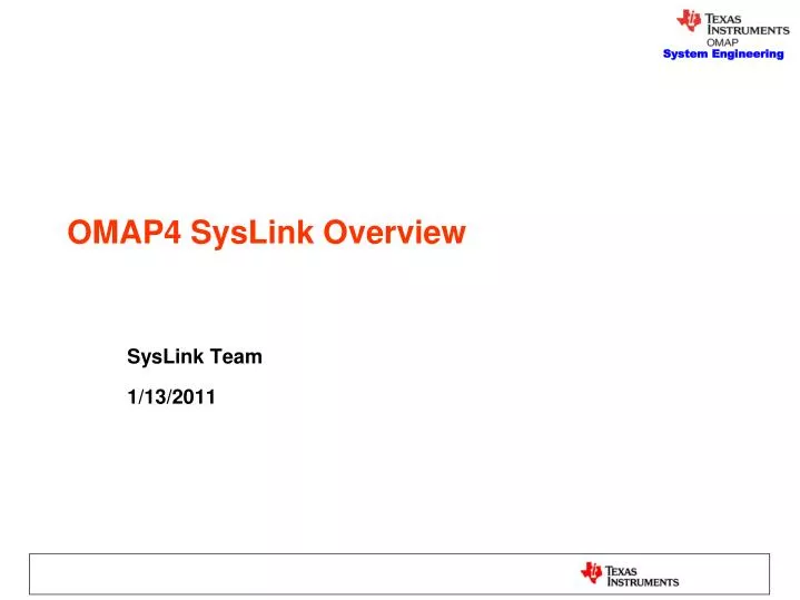 omap4 syslink overview